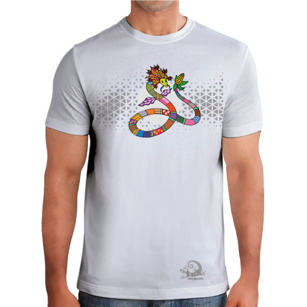 Camiseta Alebrije Serpiente Hombre Blanca Modelo