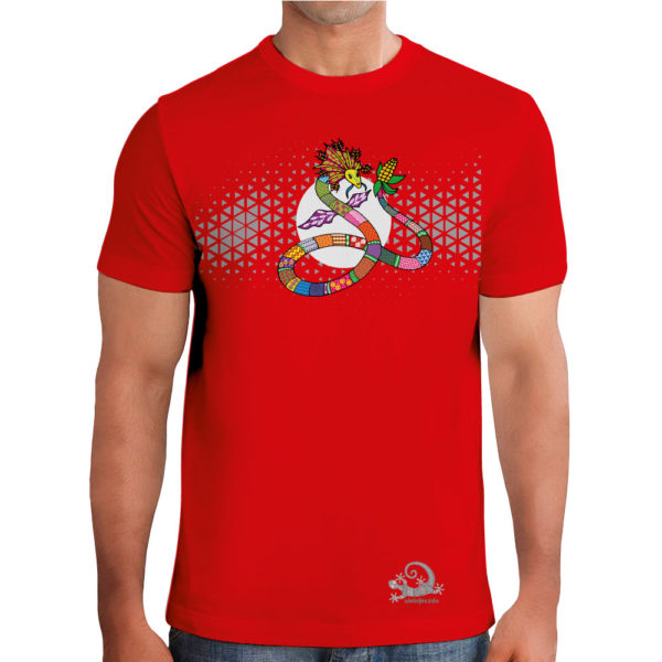 Camiseta Alebrije Serpiente Hombre Rojo Modelo