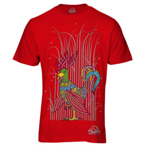 Camiseta Alebrije Gallo Alce Hombre Rojo