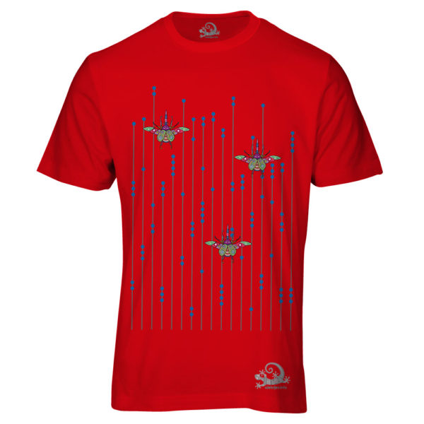 Camiseta Alebrije Escarabajos Hombre Rojo