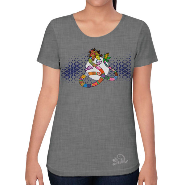 Camiseta Alebrije Serpiente Mujer Gris Modelo