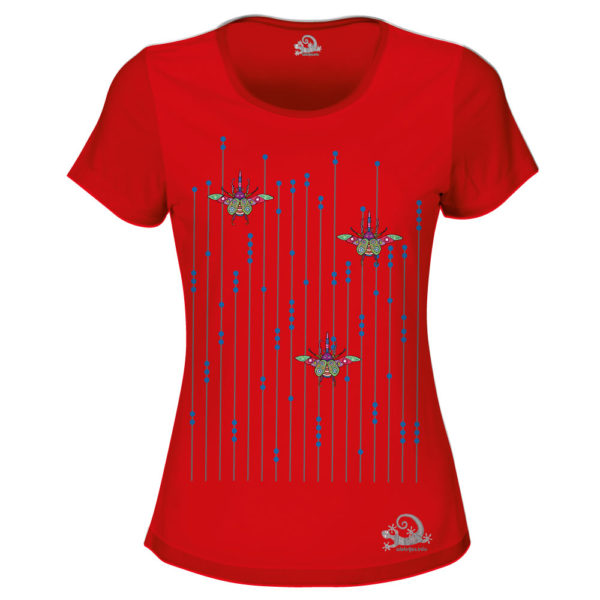 Camiseta Alebrije Escarabajos Mujer Rojo